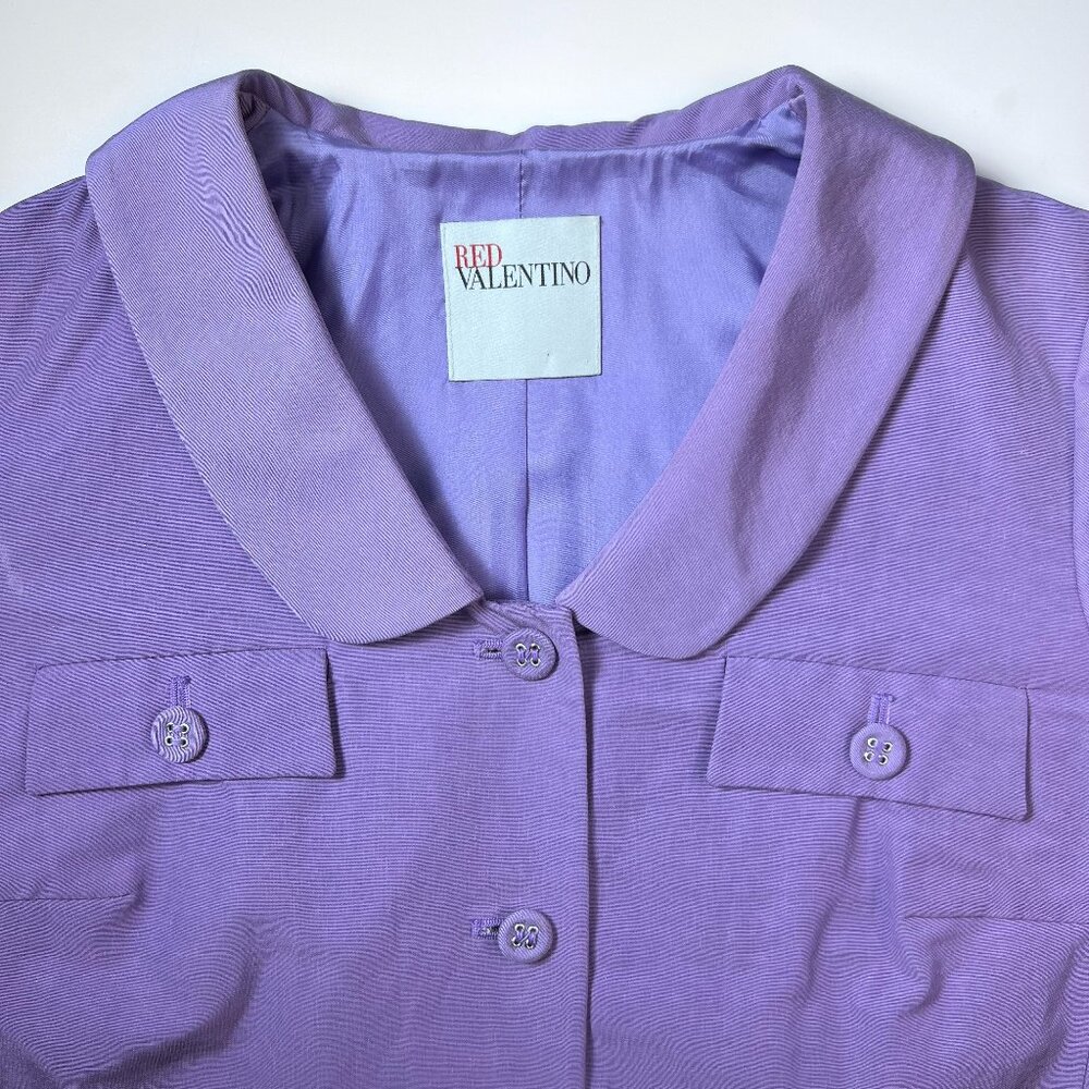 RED VALENTINO Lilac short blazer with Peter Pan Collar and bracelet sleeves‎ XS